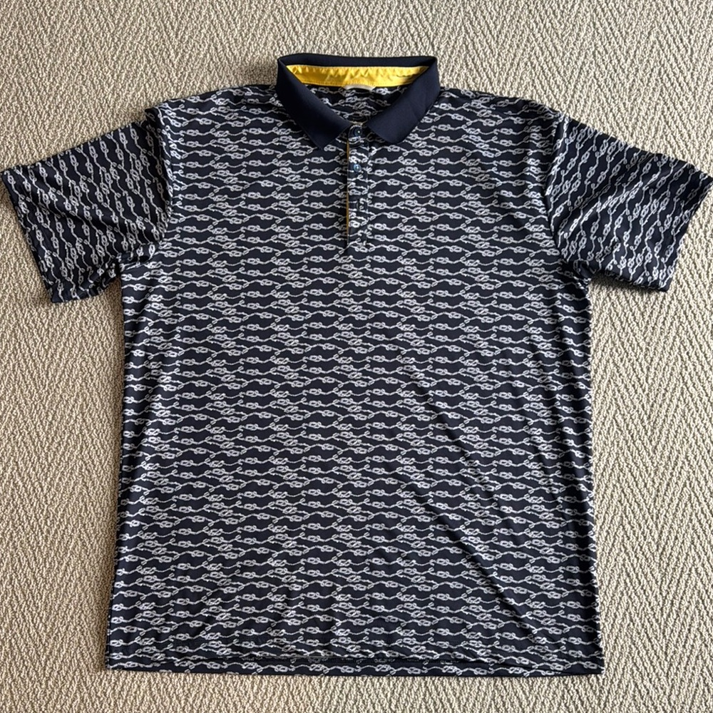 Men's Swannies Patterned Polo Shirt with Contrast Trim